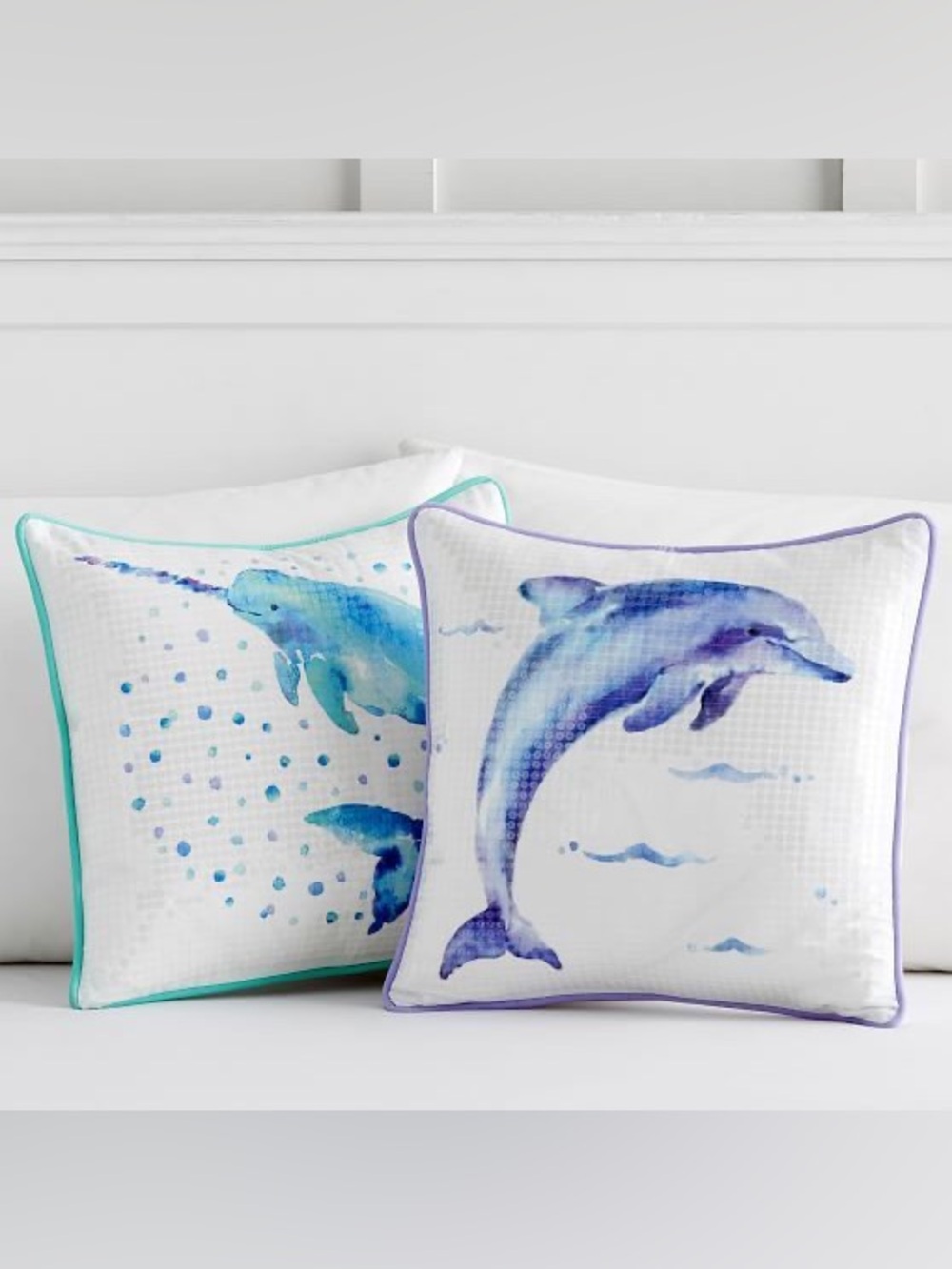 Pottery Barn Teen Dolphin Pillow Sequins
